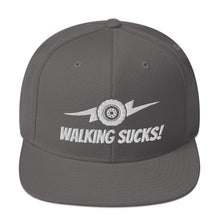 Load image into Gallery viewer, Walking Sucks Snapback Hat
