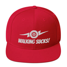 Load image into Gallery viewer, Walking Sucks Snapback Hat
